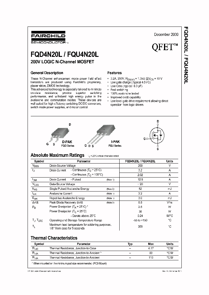 FQU4N20L_1241987.PDF Datasheet