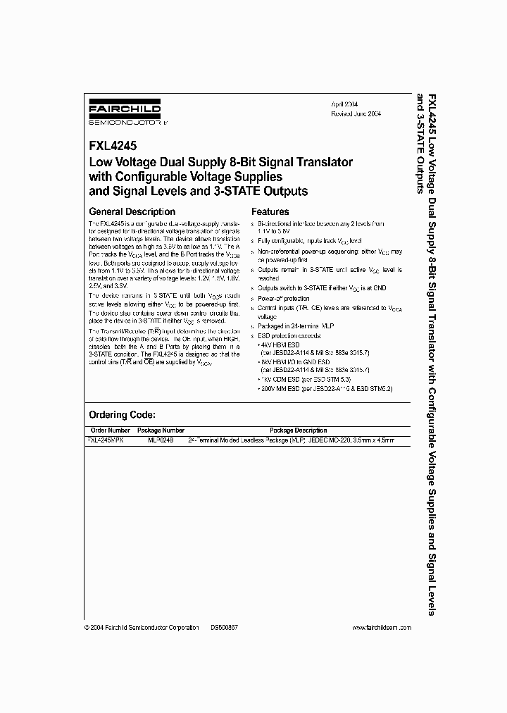 FXL4245MPX_1243592.PDF Datasheet