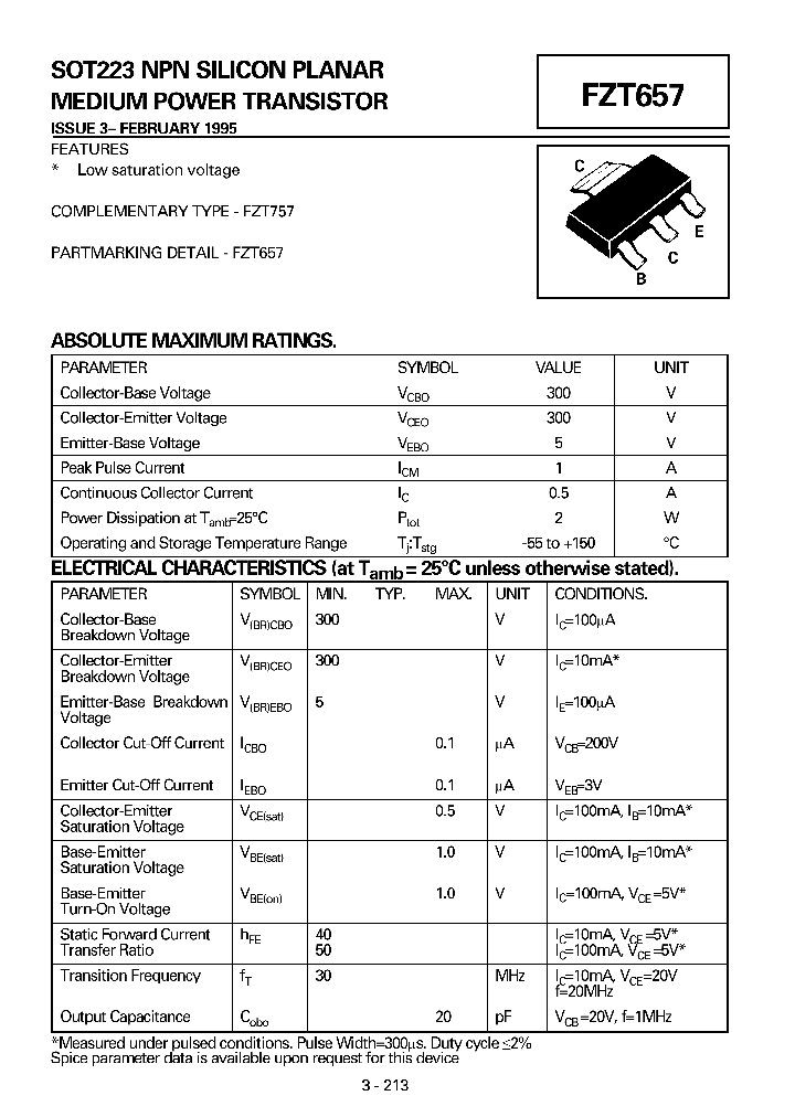 FZT657_1052370.PDF Datasheet