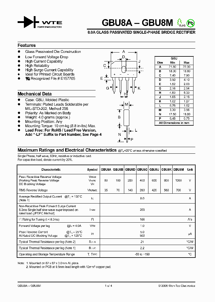 GBU8A06_1113827.PDF Datasheet