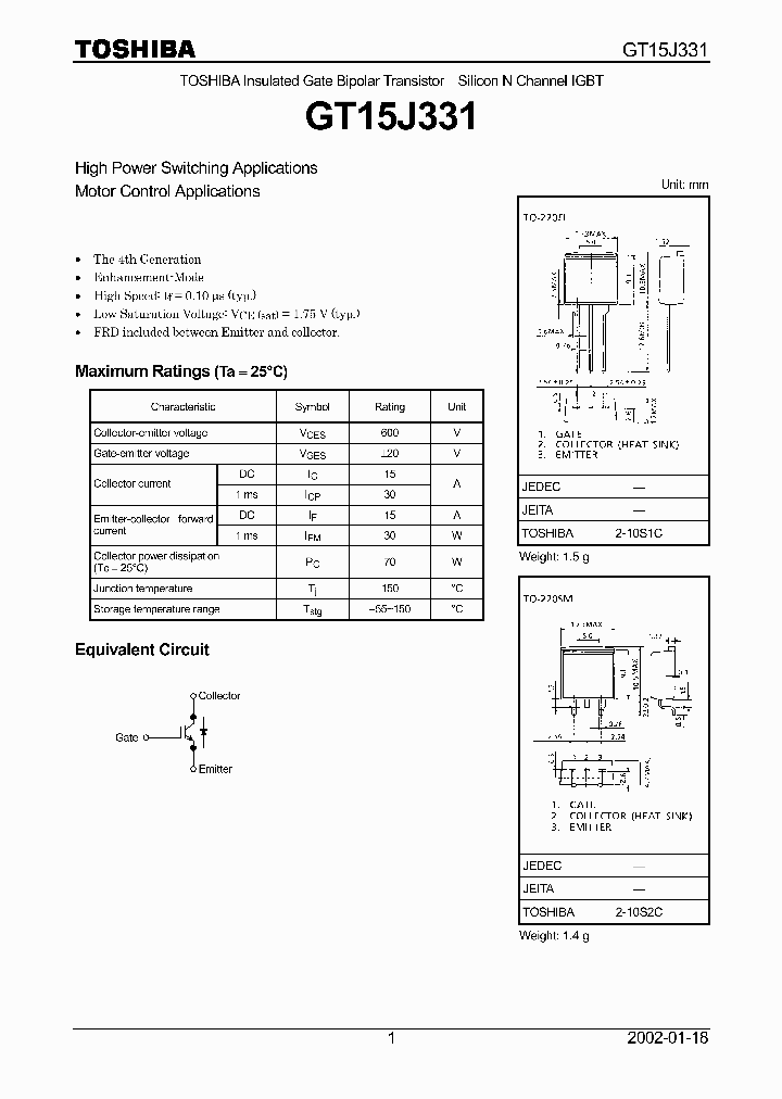 GT15J331_1246346.PDF Datasheet