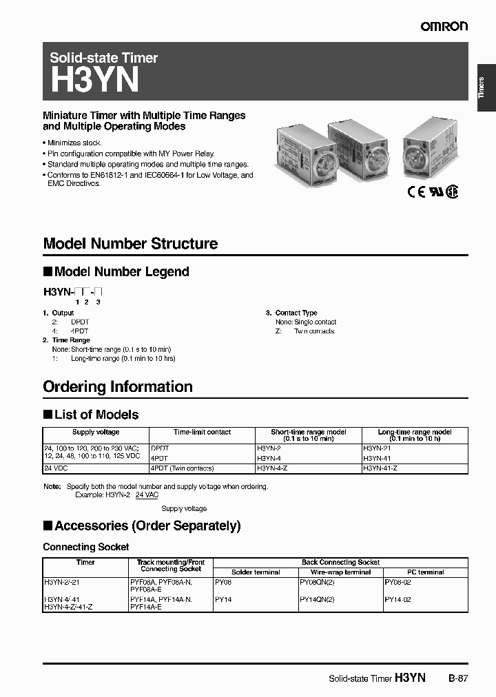 H3YN-2_663774.PDF Datasheet Download --- IC-ON-LINE