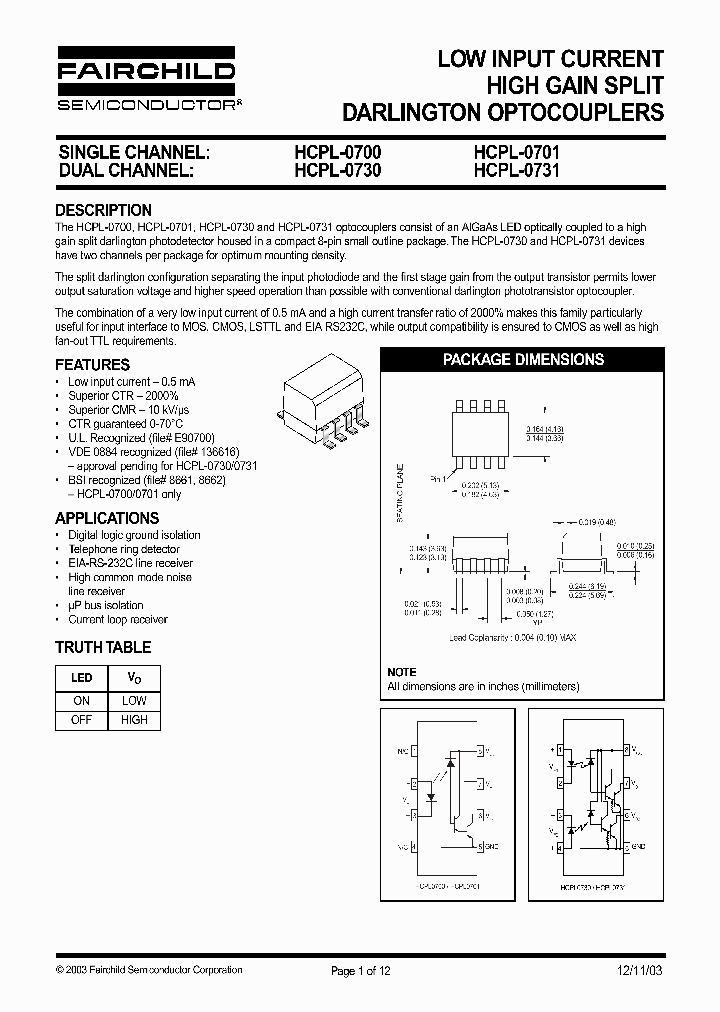HCPL0731_1247719.PDF Datasheet Download