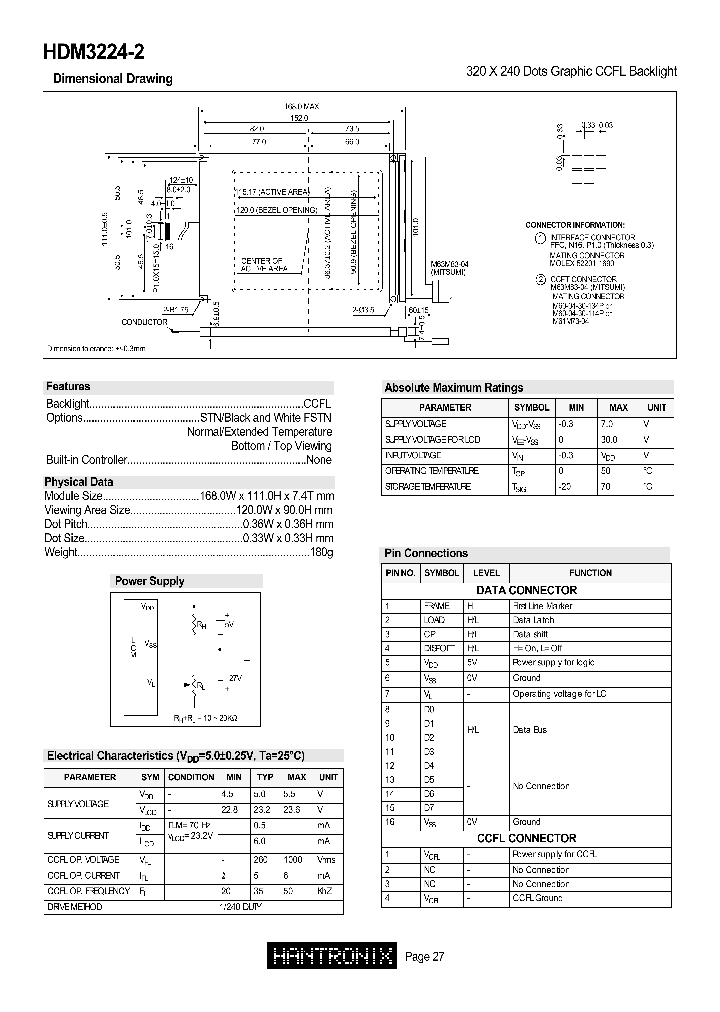 Hantronix HDM3224-3-9RUF Original LCD's In Stock