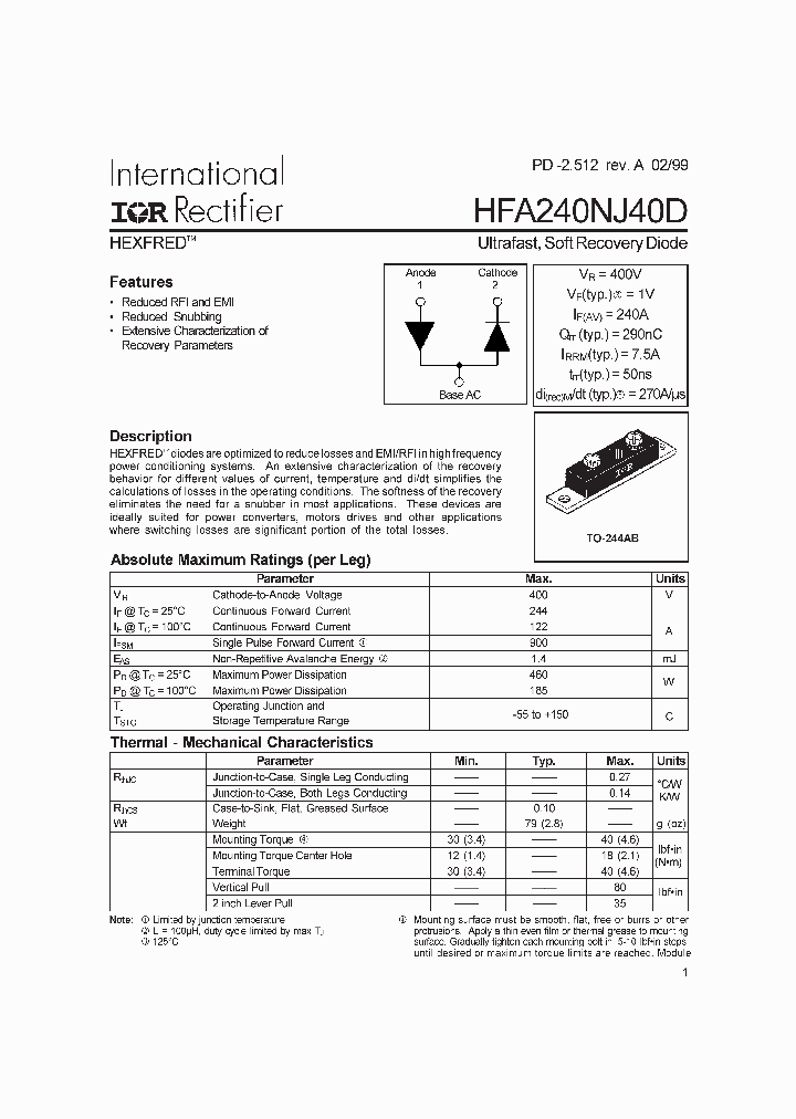 HFA240NJ40D_1054876.PDF Datasheet