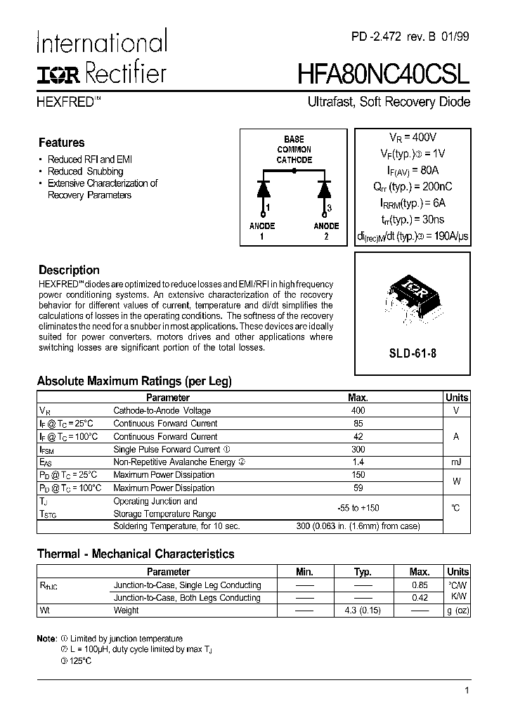 HFA80NC40CSL_1249287.PDF Datasheet