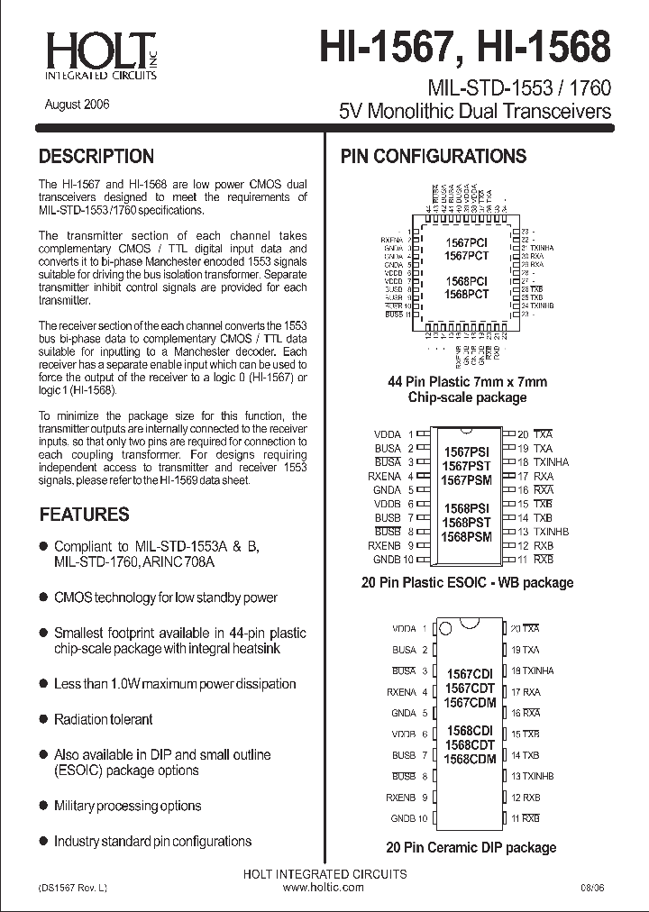 HI-1568PSTF_1249687.PDF Datasheet Download --- IC-ON-LINE
