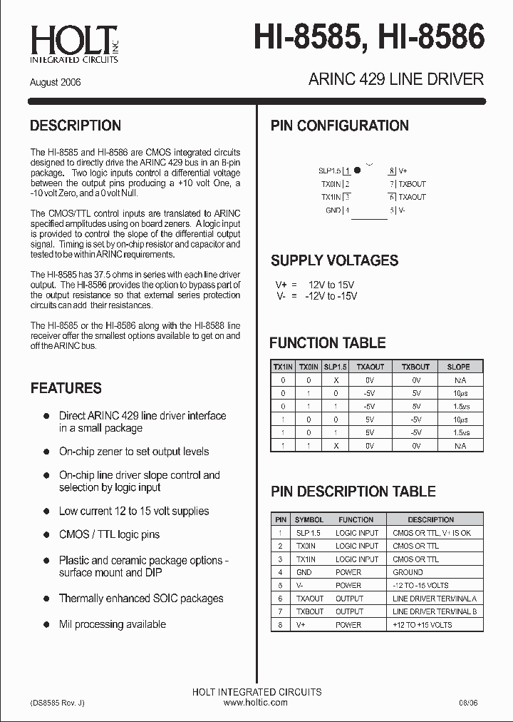 HI-8586PSTF_1249870.PDF Datasheet Download --- IC-ON-LINE