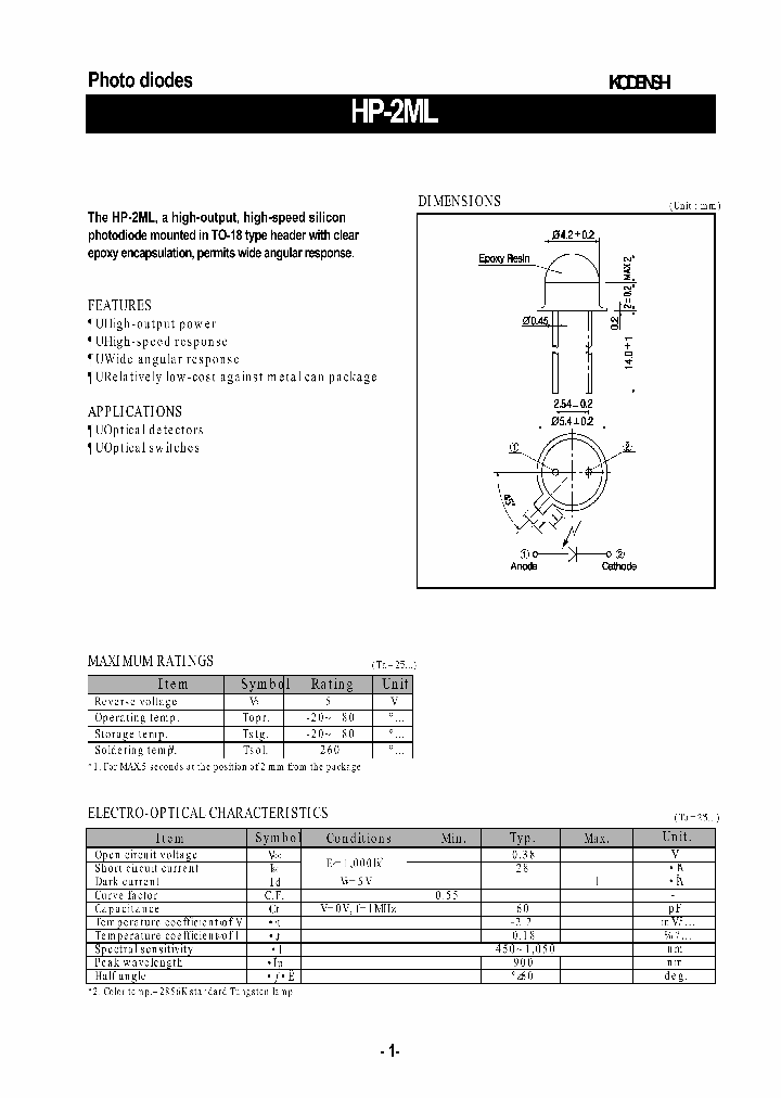 HP-2ML_1250947.PDF Datasheet