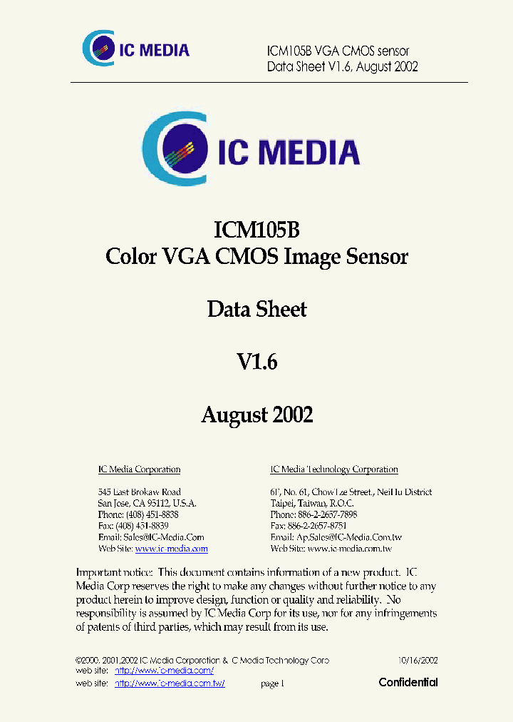 ICM105B_1029788.PDF Datasheet