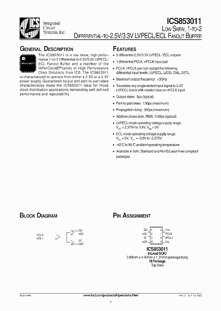 ICS853011BMT_1253093.PDF Datasheet