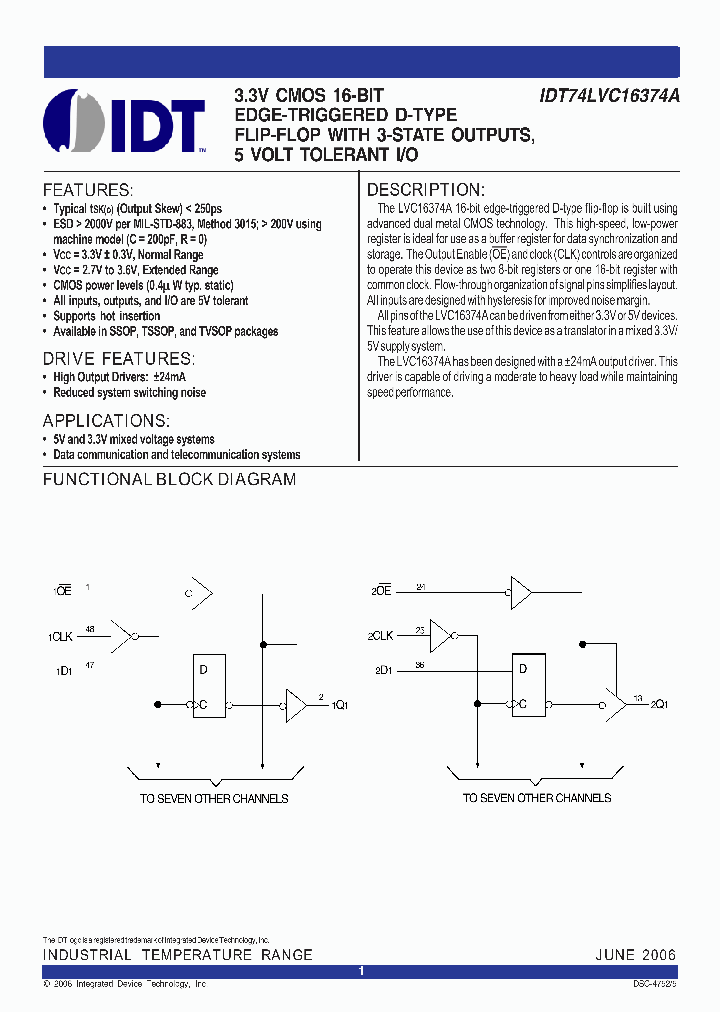 IDT74LVC16374APA_1031179.PDF Datasheet