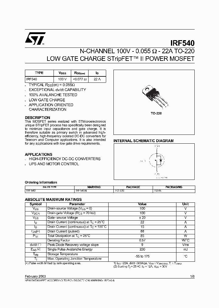 IRF54003_1173895.PDF Datasheet Download --- IC-ON-LINE