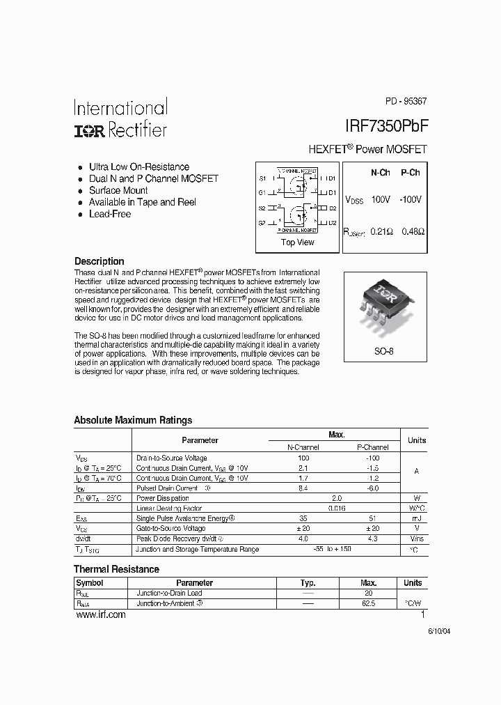 IRF7350PBF_1255576.PDF Datasheet