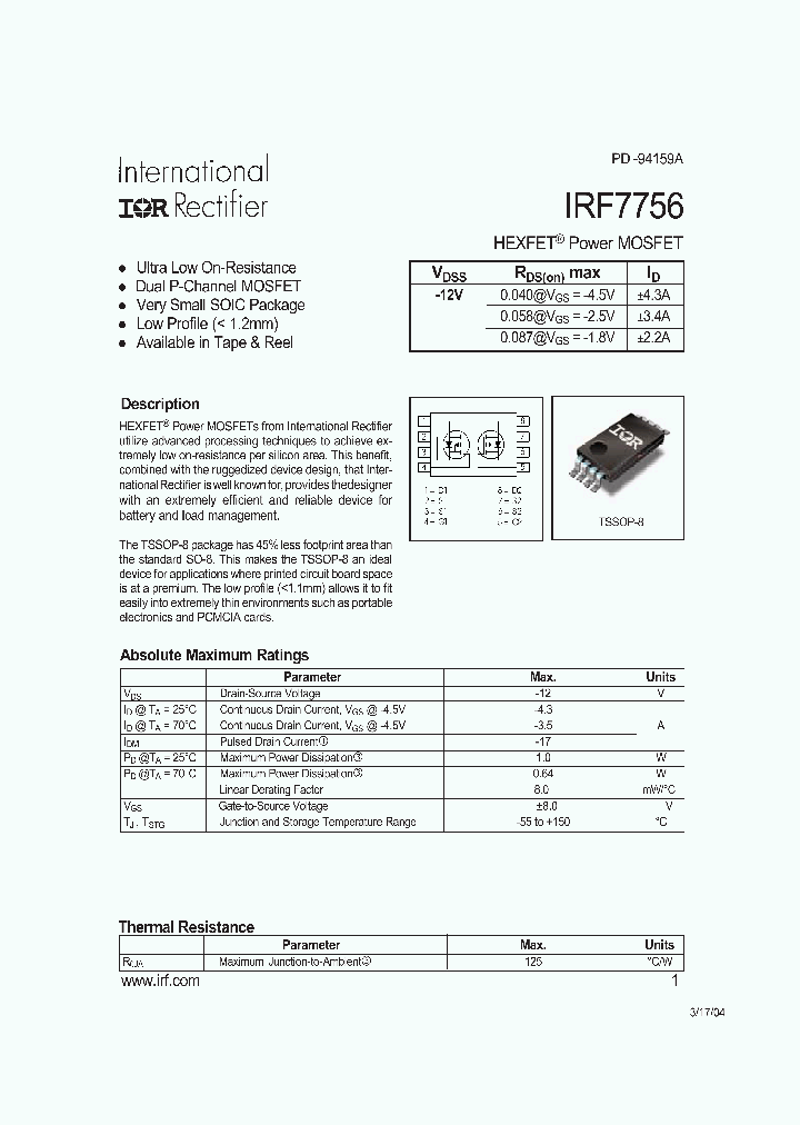 IRF7756_796389.PDF Datasheet