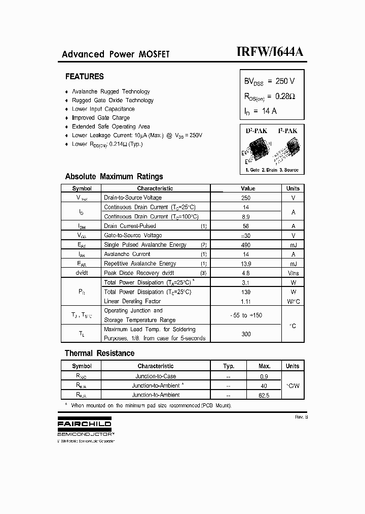 IRFW644A_712261.PDF Datasheet