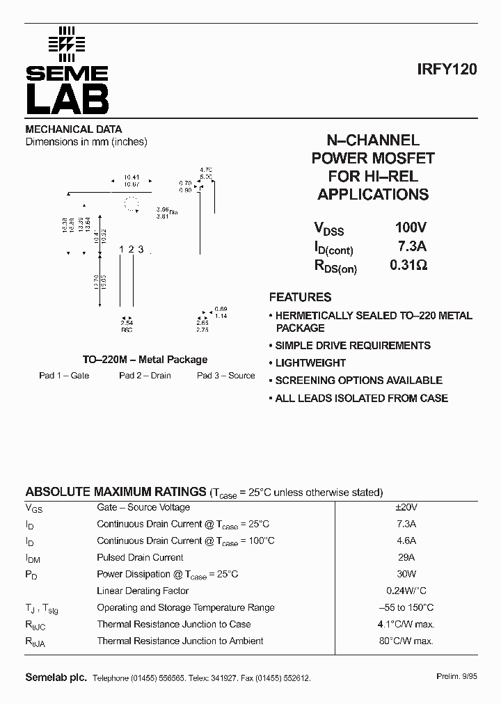IRFY120_1256224.PDF Datasheet