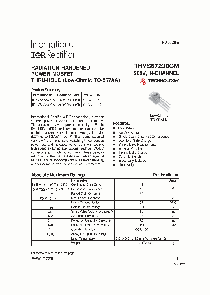 IRHYS67230CM_1256710.PDF Datasheet