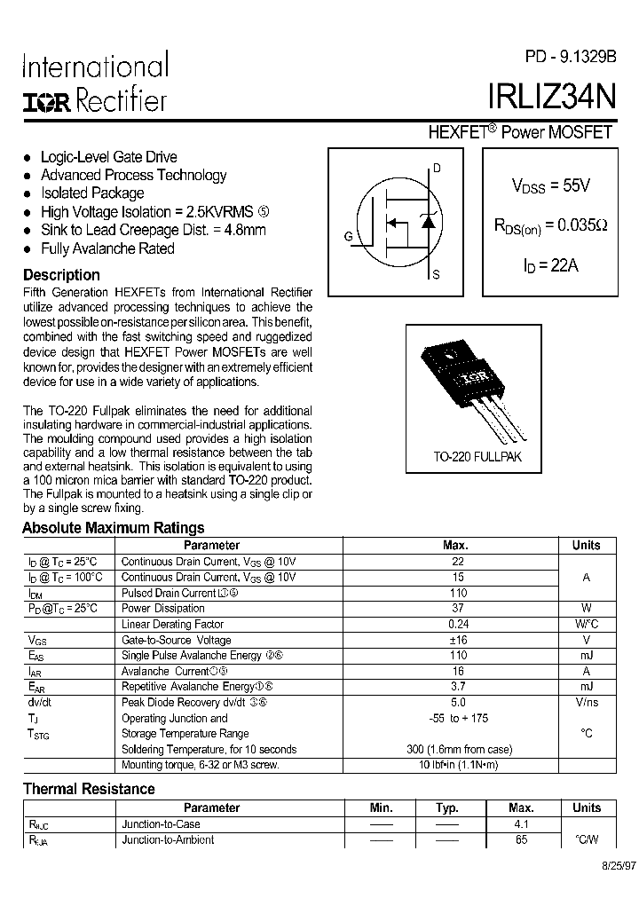 IRLIZ34N_1256869.PDF Datasheet
