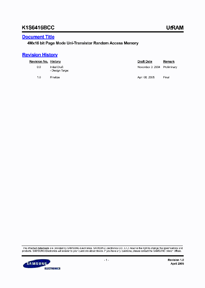 K1S6416BCC_1110208.PDF Datasheet