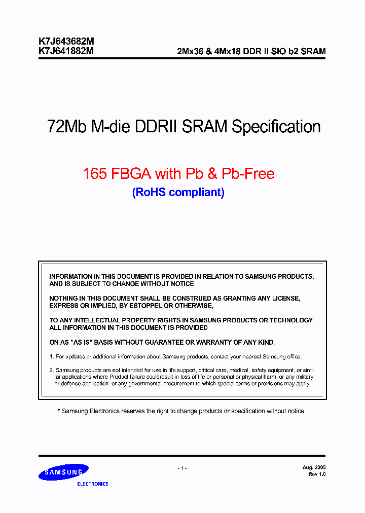 K7J643682M-FECI30_1259316.PDF Datasheet