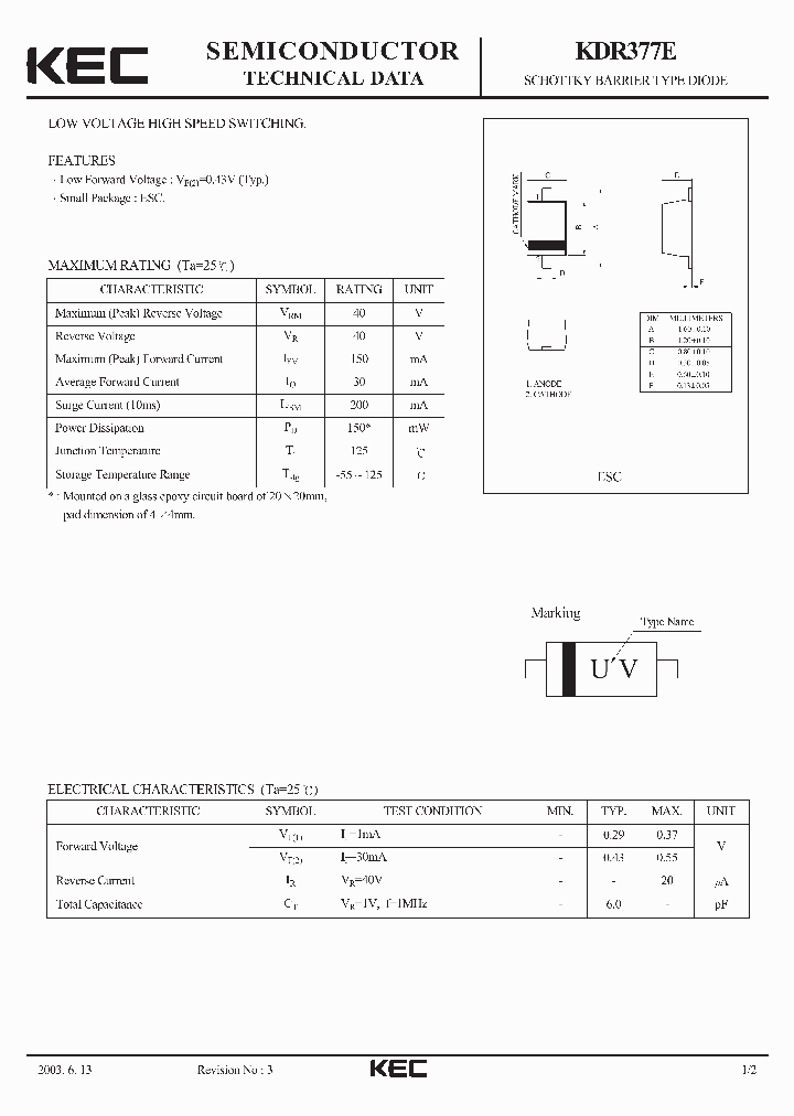 KDR377E_1260131.PDF Datasheet Download --- IC-ON-LINE
