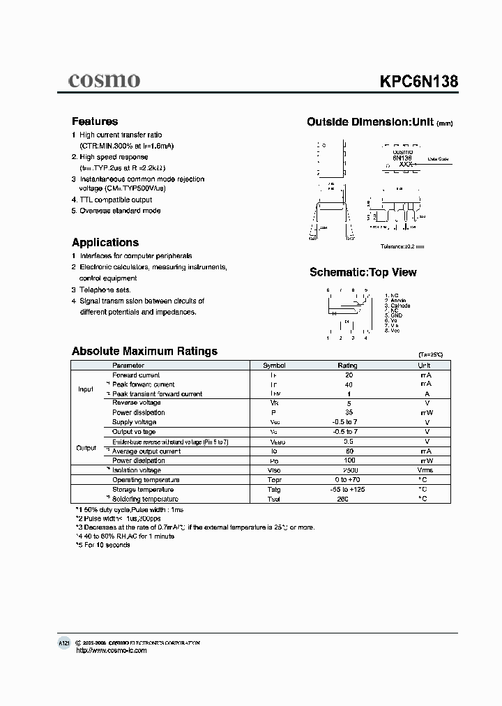 KPC6N138_1260825.PDF Datasheet