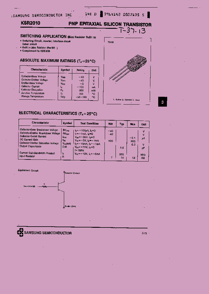 Ksr2010 1261513 pdf datasheet download ic on line