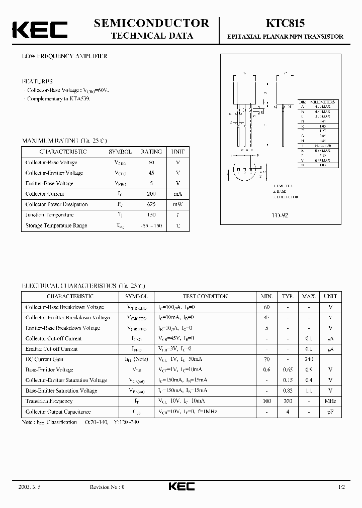KTC815_1261754.PDF Datasheet