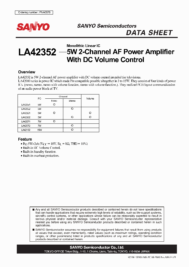 LA42051_1178429.PDF Datasheet Download --- IC-ON-LINE