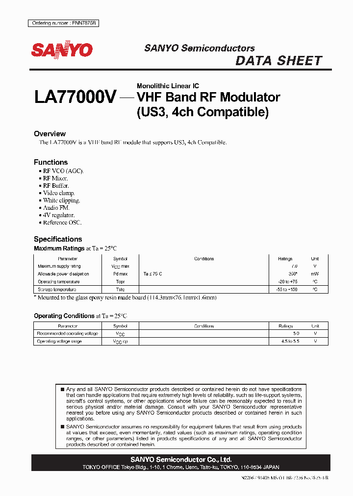 LA77000V_1062747.PDF Datasheet