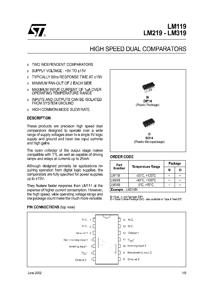 LM119_1123754.PDF Datasheet Download --- IC-ON-LINE