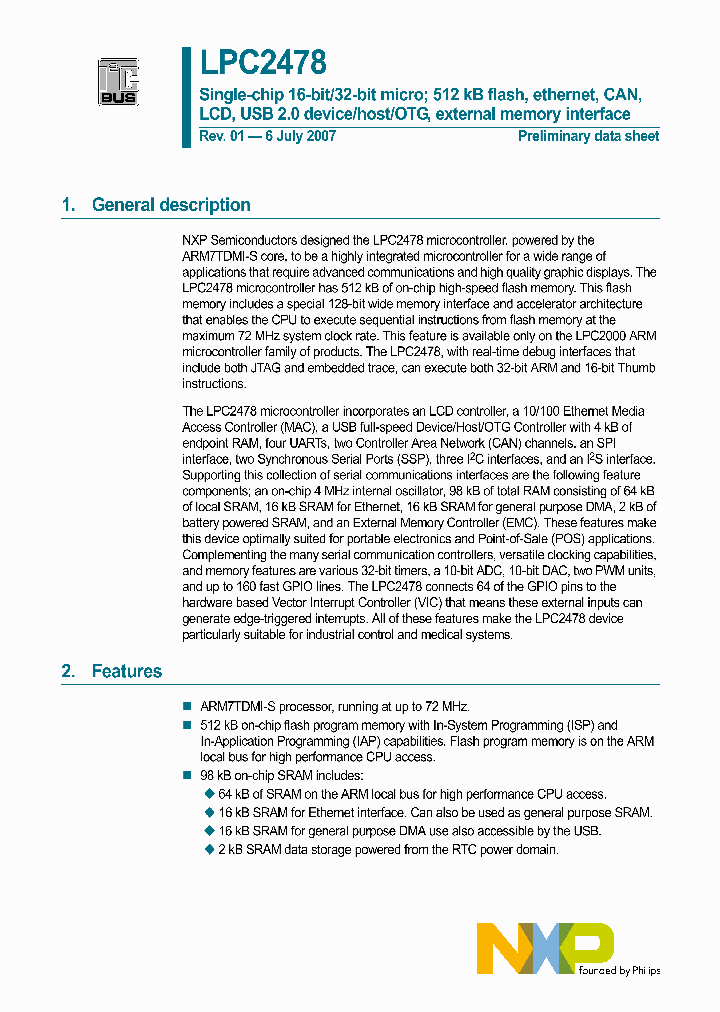 LPC2478_1144409.PDF Datasheet Download --- IC-ON-LINE
