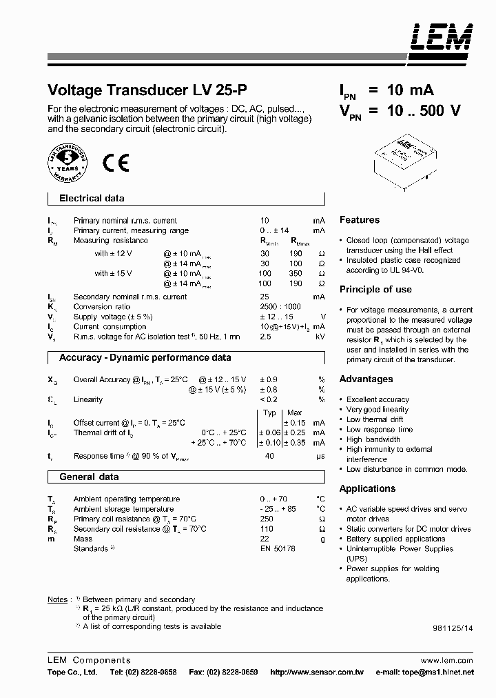 LV25P_1268560.PDF Datasheet Download