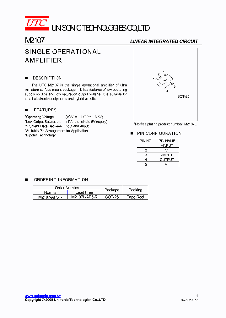 M2107-AF5-R_1269031.PDF Datasheet Download --- IC-ON-LINE