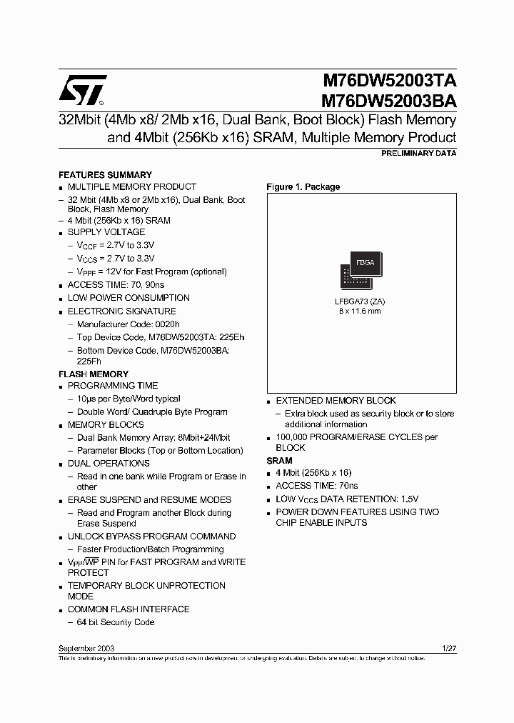 M76DW52003TA90ZT_1270956.PDF Datasheet Download --- IC-ON-LINE