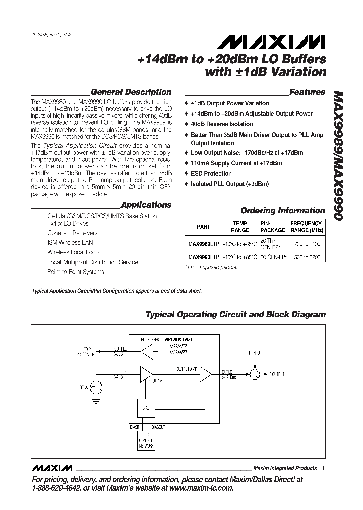 MAX9990ETP_1274345.PDF Datasheet