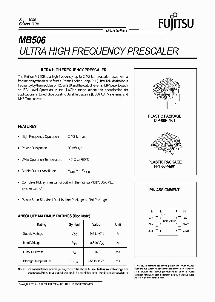 MB506_1274555.PDF Datasheet Download --- IC-ON-LINE