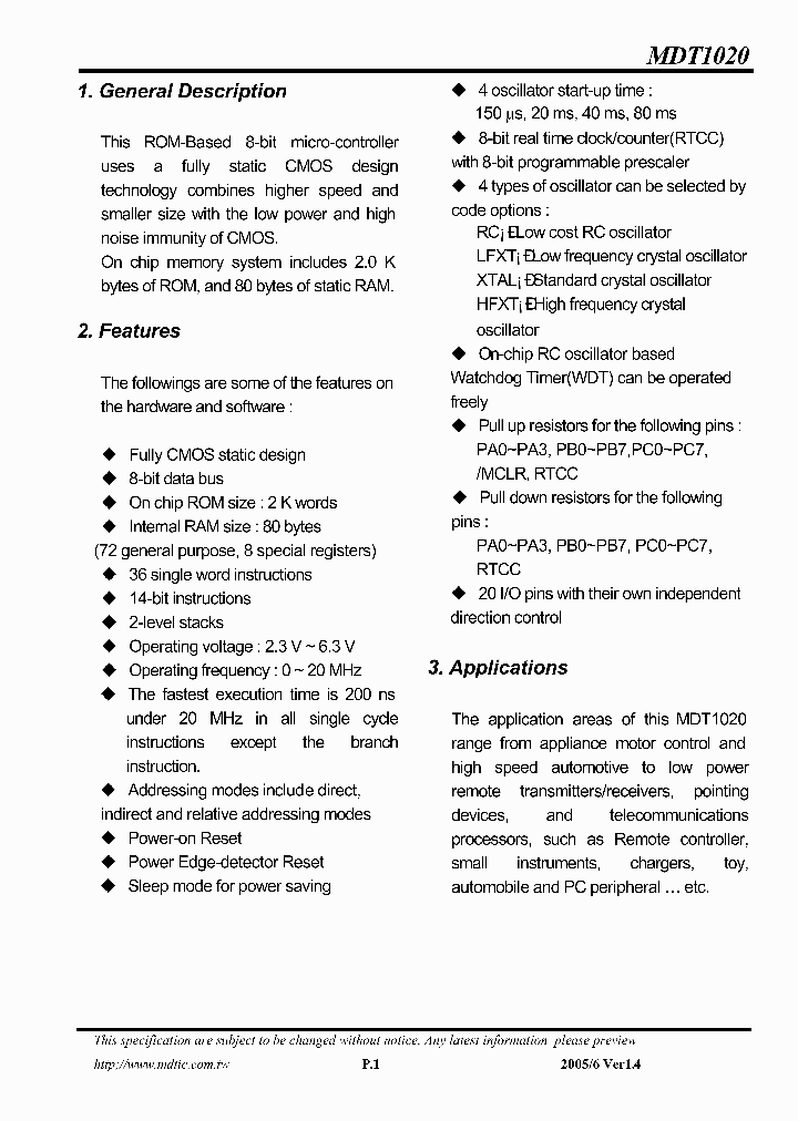 MDT1020_1278296.PDF Datasheet