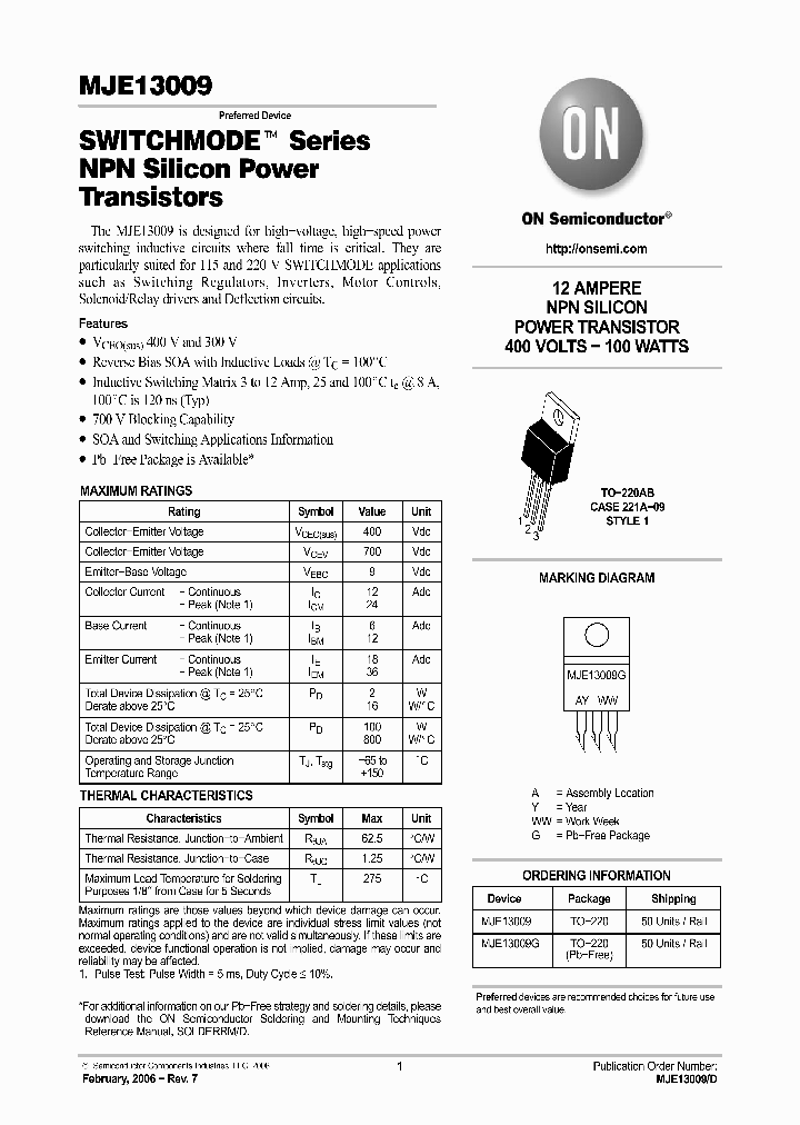 MJE1300906_744418.PDF Datasheet Download --- IC-ON-LINE