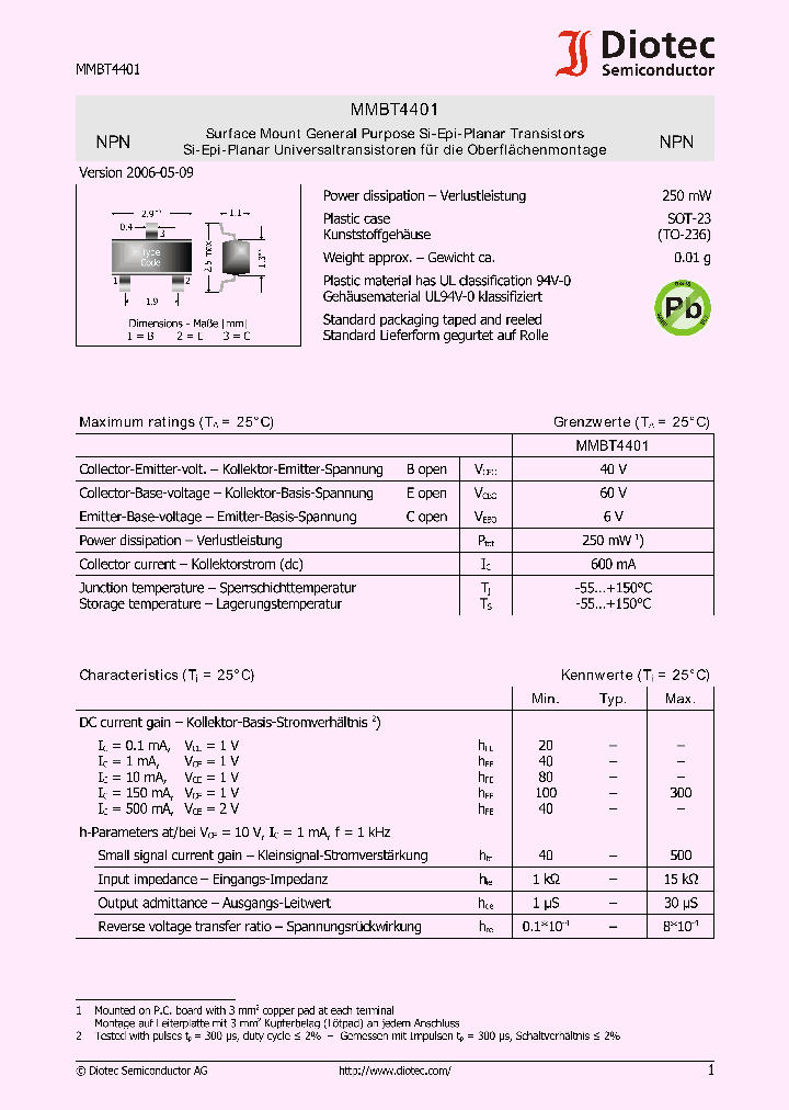 MMBT4403_1141379.PDF Datasheet Download --- IC-ON-LINE