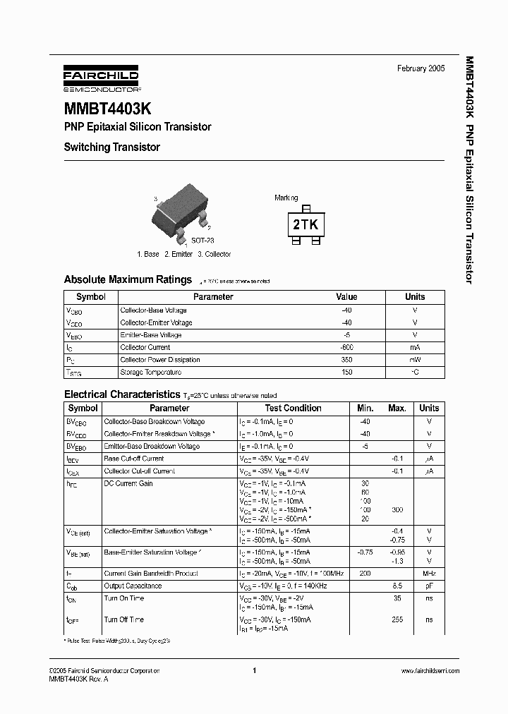 MMBT4403K_1281363.PDF Datasheet Download --- IC-ON-LINE