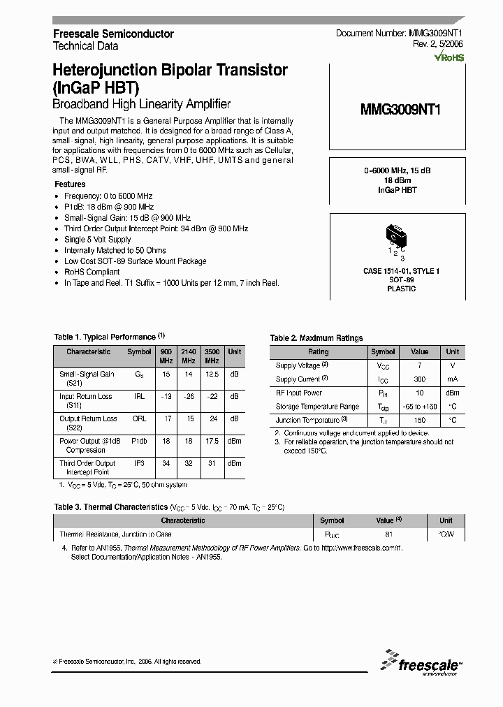 MMG3009NT1_1281705.PDF Datasheet