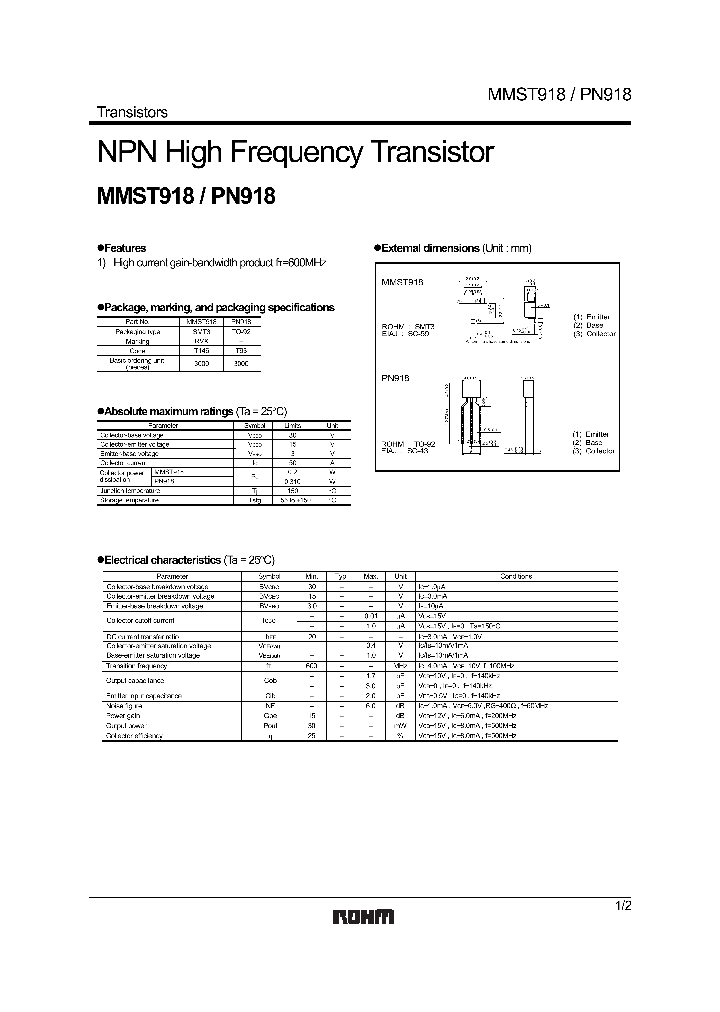 MMST918_1281789.PDF Datasheet