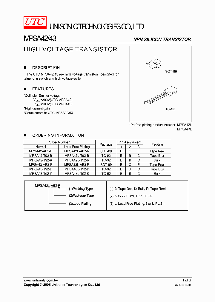 MPSA42_1128035.PDF Datasheet