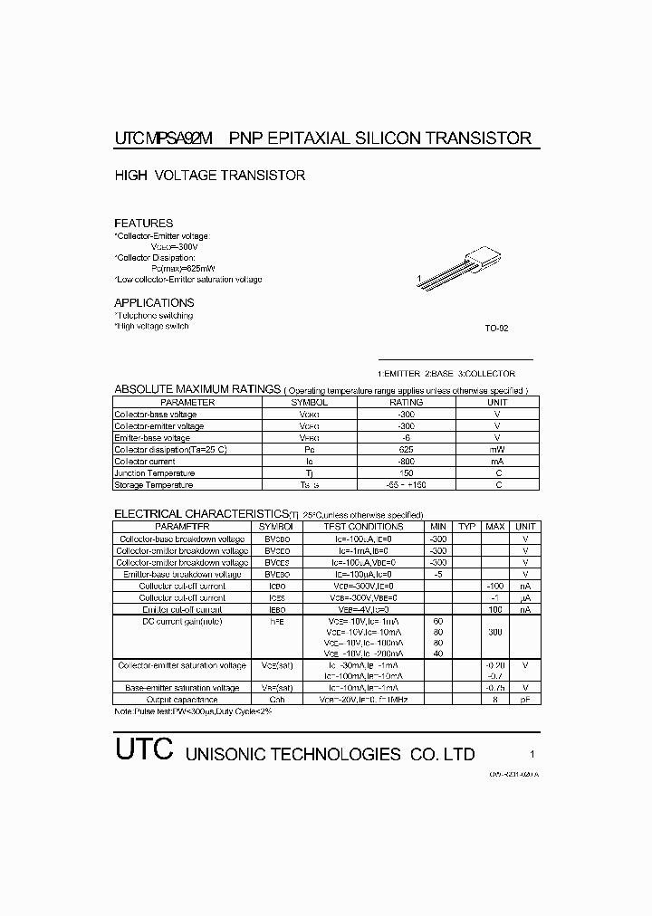 MPSA92M_1282835.PDF Datasheet