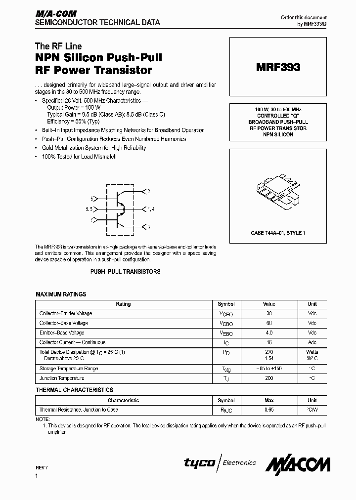 MRF393_1283544.PDF Datasheet