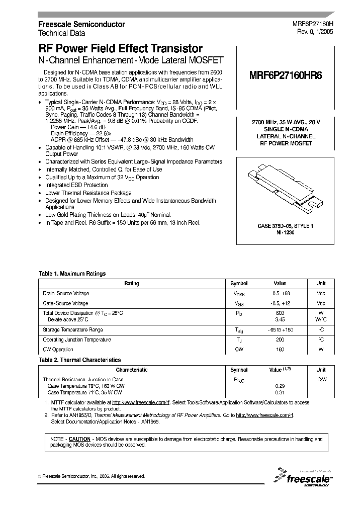 MRF6P27160HR6_1283618.PDF Datasheet