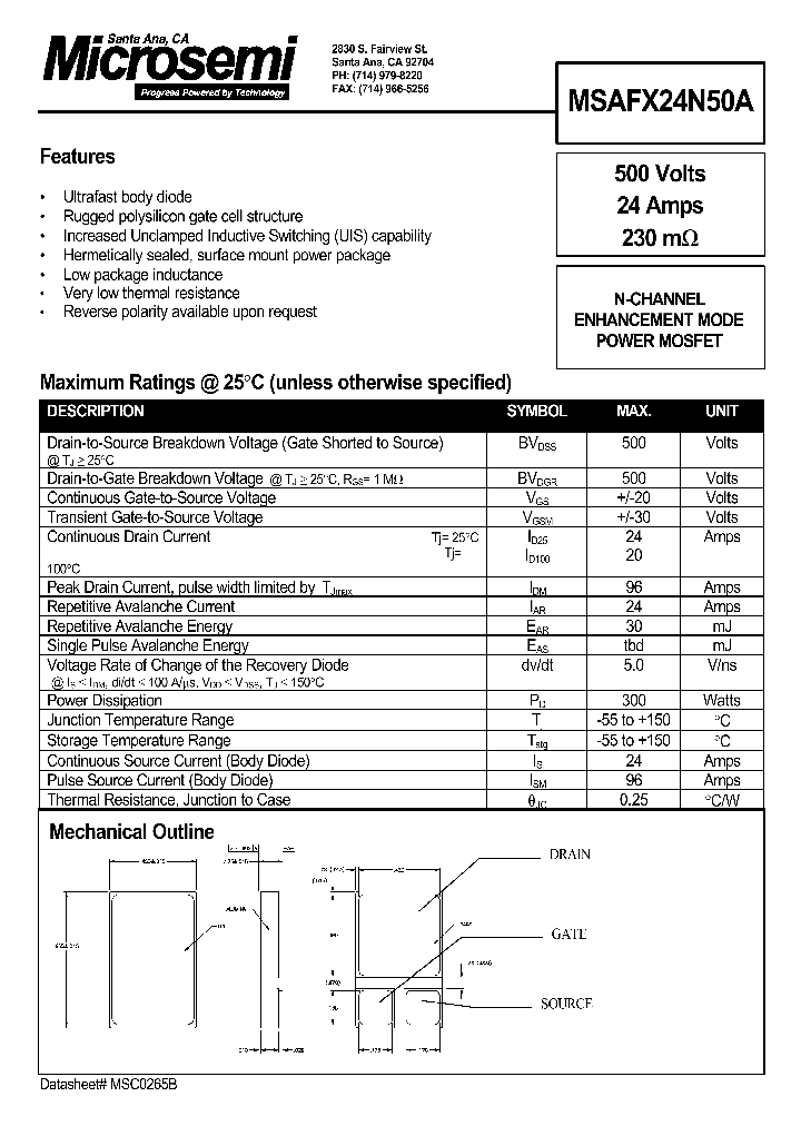 MSAFX24N50A_1284026.PDF Datasheet