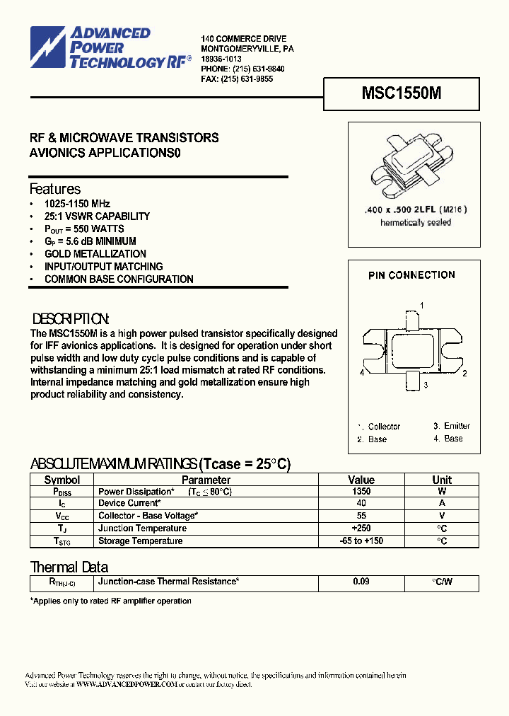 MSC1550M_1284158.PDF Datasheet